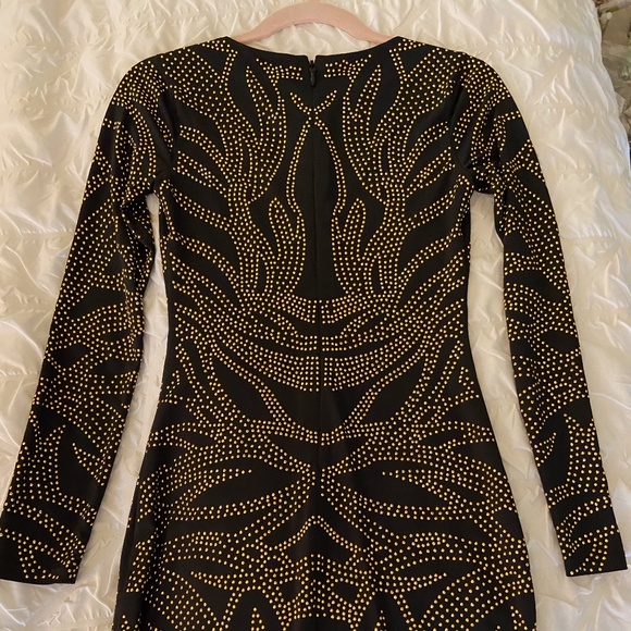 Black Mini Dress with Gold Beading - Picture 5 of 5